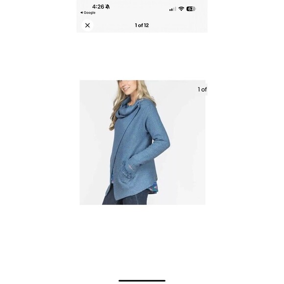 Matilda Jane Envision This Wrap sweater sz Large S Top Blue Chunky knit Cardigan - Picture 7 of 7